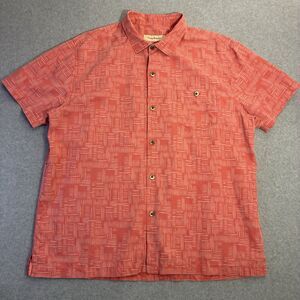 Tommy Bahama Silk Blend Camp Shirt Mens XXL Burnt Orange Button Up